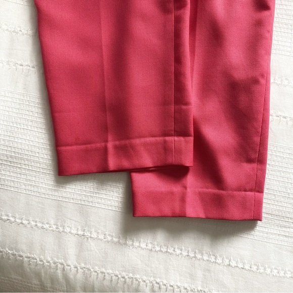 CLUB MONACO WOOL BLEND CANDY PINK TEXTURED HIGH RISE TAPERED TROUSERS PANTS - 12 - Picture 8 of 10